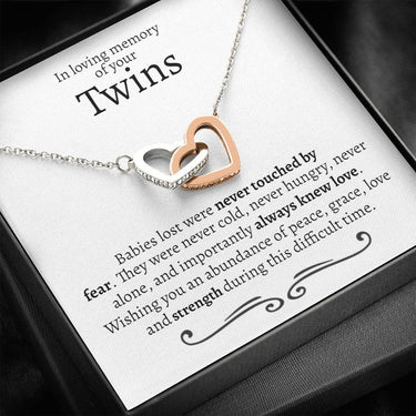 Twin Miscarriage Interlocking Hearts Necklace - Love You This Much